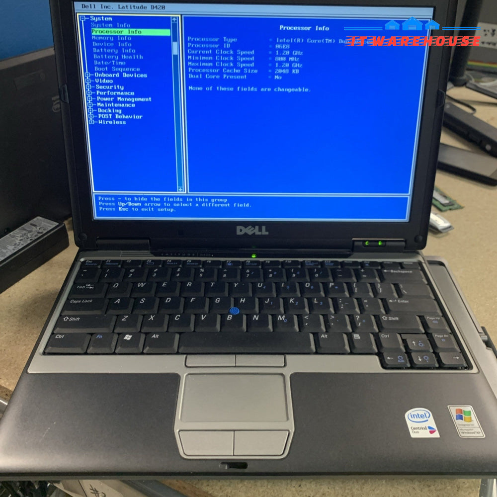 Nice ~ Dell Latitude D420 12" Laptop Intel Core Duo 1.2GHz 1.5GB RAM (no HDD)