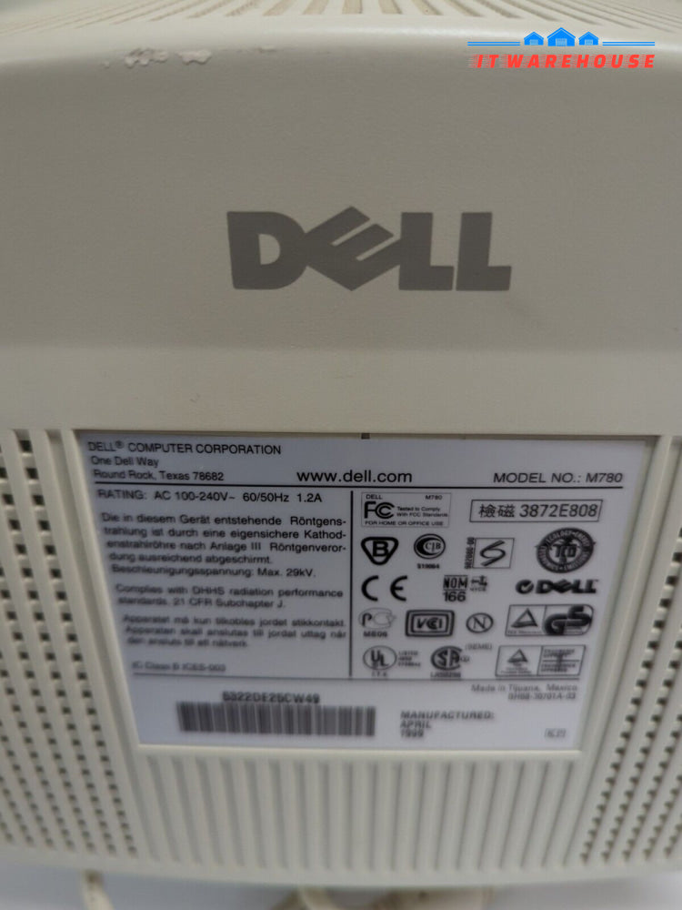 Nice Dell M780 17’’ VGA CRT Computer Monitor Retro Gaming Tested