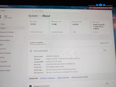 (NICE) HP 6200 Pro Desktop SFF PC Intel i7-2600 CPU/8GB RAM/ 240GB SSD/Win11 -