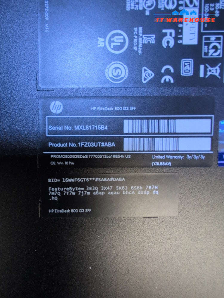 (NICE) HP EliteDesk 800 G3 SFF Intel i7-7700 3.60GHz/16GB DDR4/240GB SSD/Win11 -