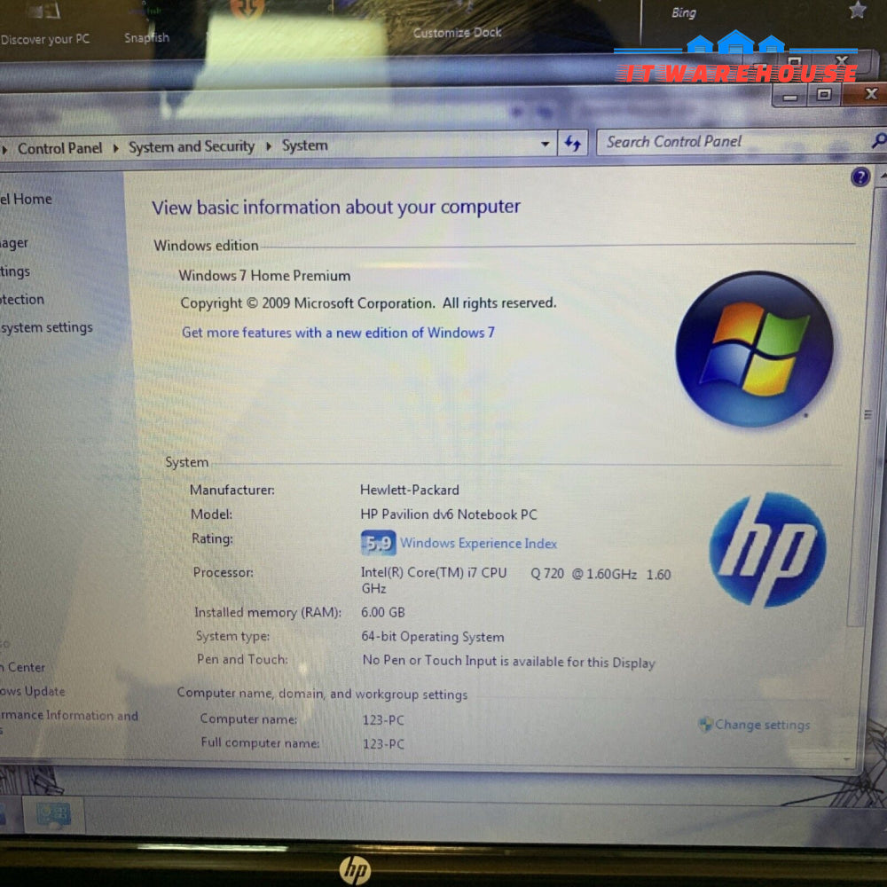 Nice~ HP Pavilion dv6 i7-920 6GB 750GB Windows 7 Home (Original)