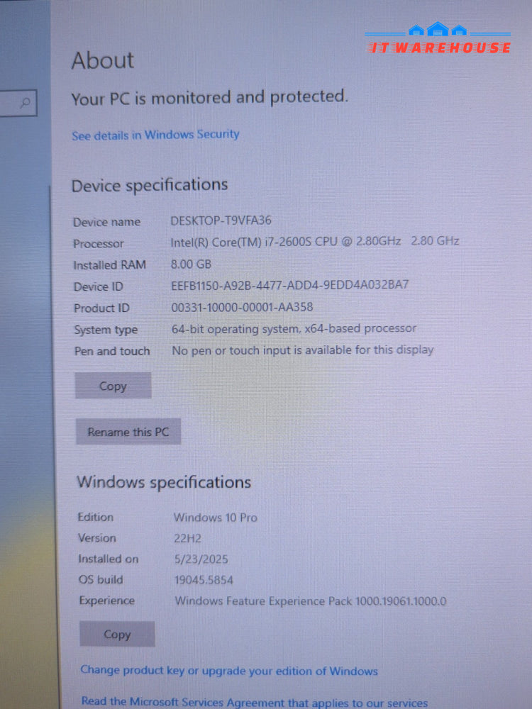 (Nice) HP Pavilion HPE h8 Desktop i7-2600S @2.80Ghz/8GB RAM/ 240GB SSD/Win10 -