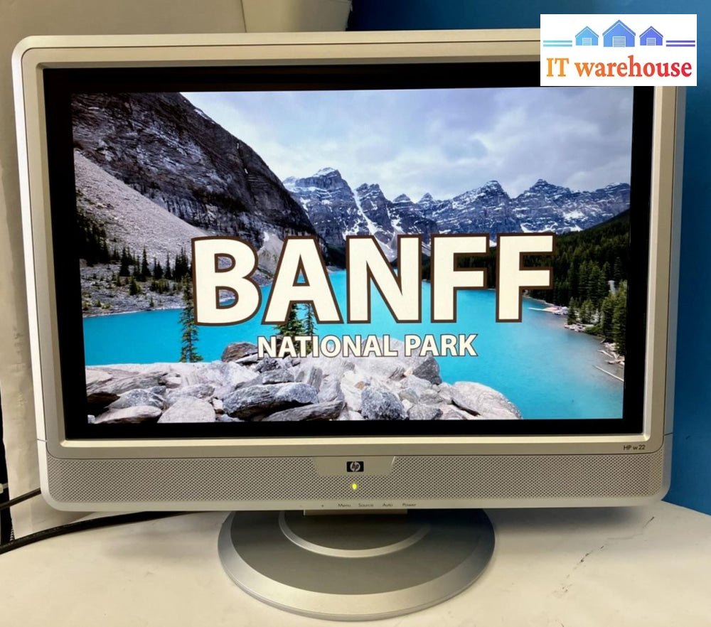 (Nice) Hp W22 22’ Vga + Dvi Lcd Color Monitor Model: Hstnd-2241-T *Tested/Work* ~