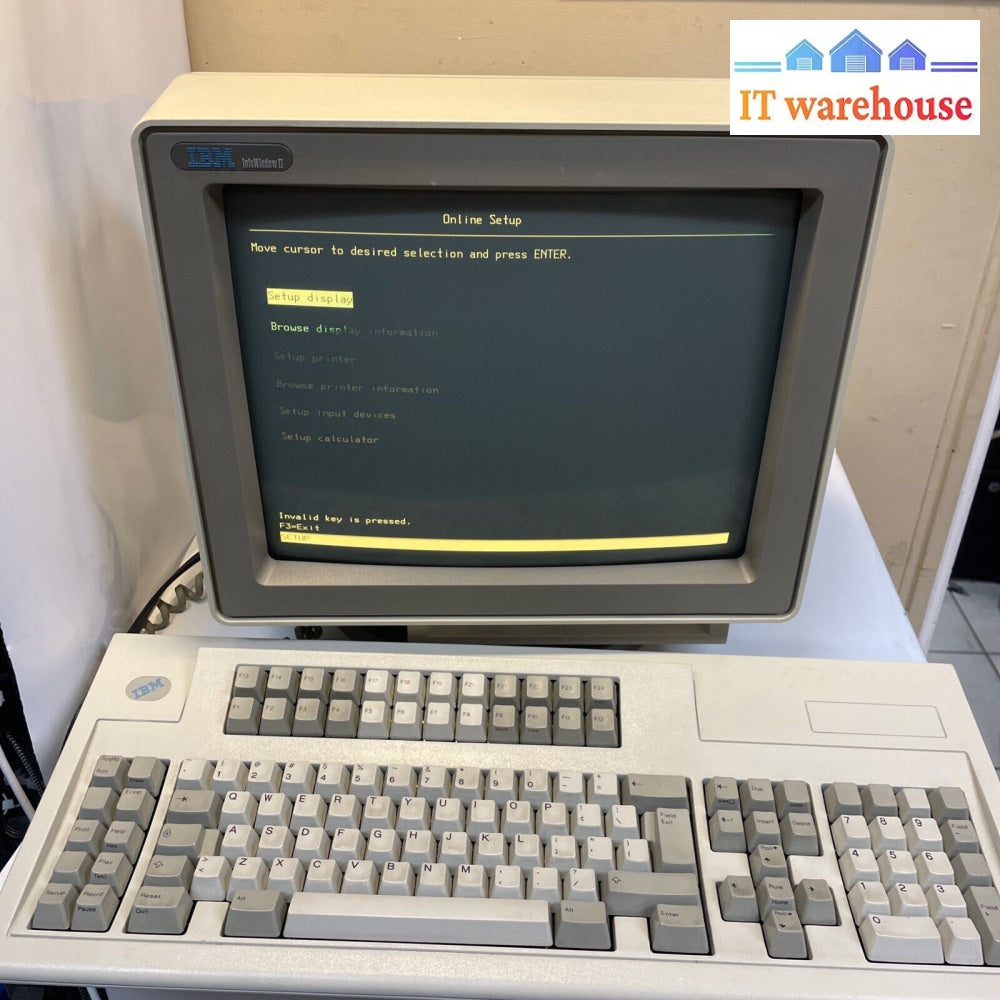 Nice ~ Ibm 3487 Infowindow Ii Display Station 1993 With P/N 1395660 Keyboard