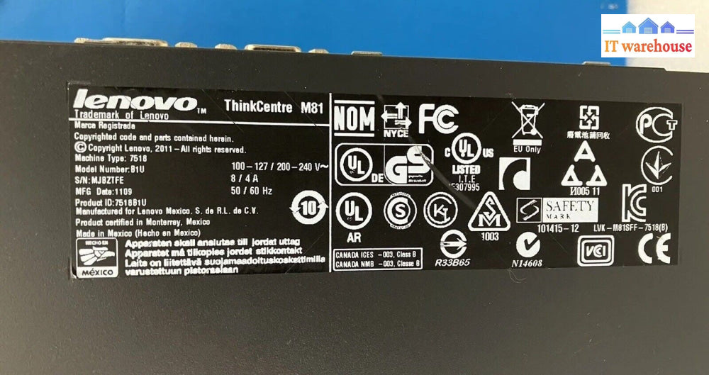 ~ (Nice) Lenovo ThinkCentre M81 SFF PC Core i3-2100 4GB RAM 500GB Windows XP Pro