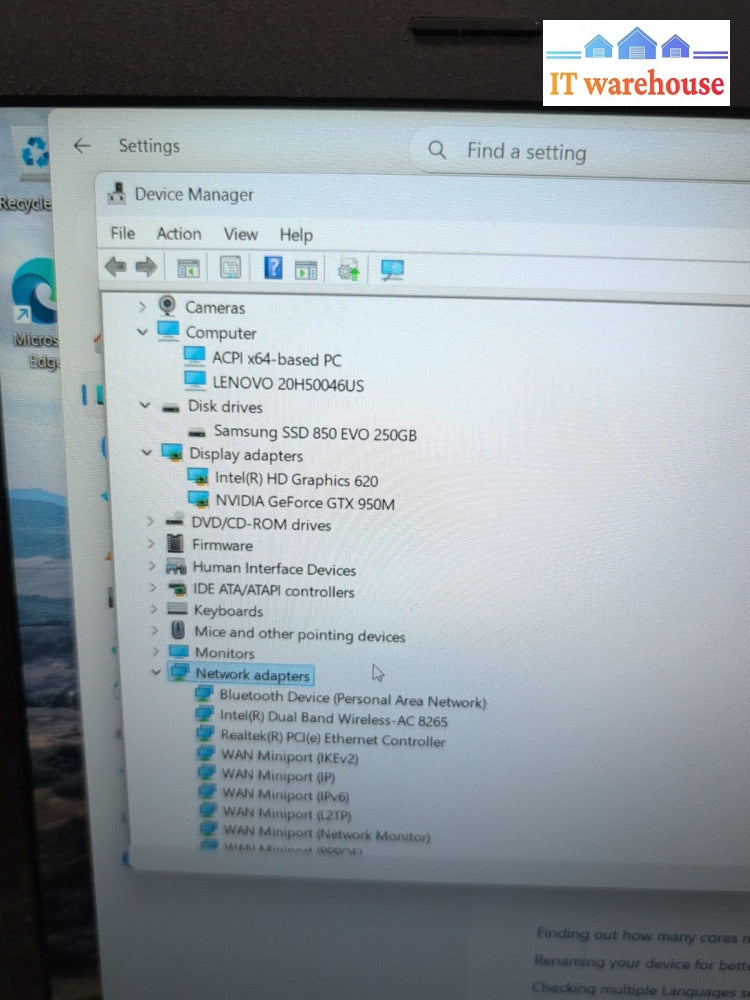 (NICE) Lenovo ThinkPad E570 15.6" Laptop i5-7500U/16GB /250GB SSD/Win 11 -