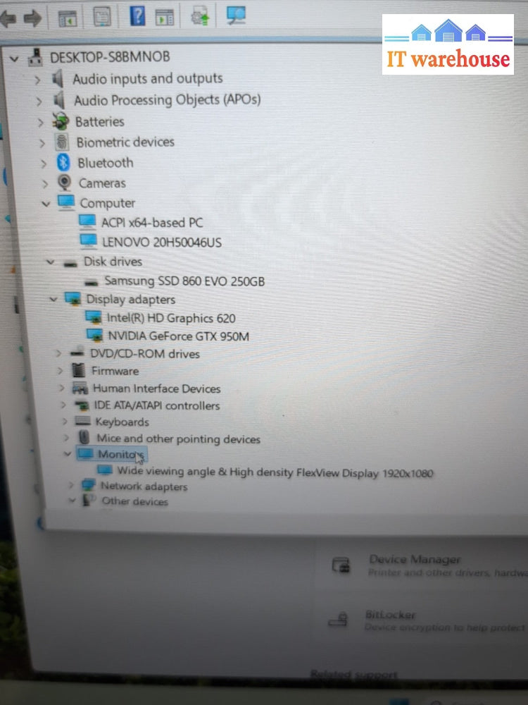 (NICE) Lenovo ThinkPad E570 15.6" Laptop i5-7500U/8GB /250GB SSD/Win 11 -