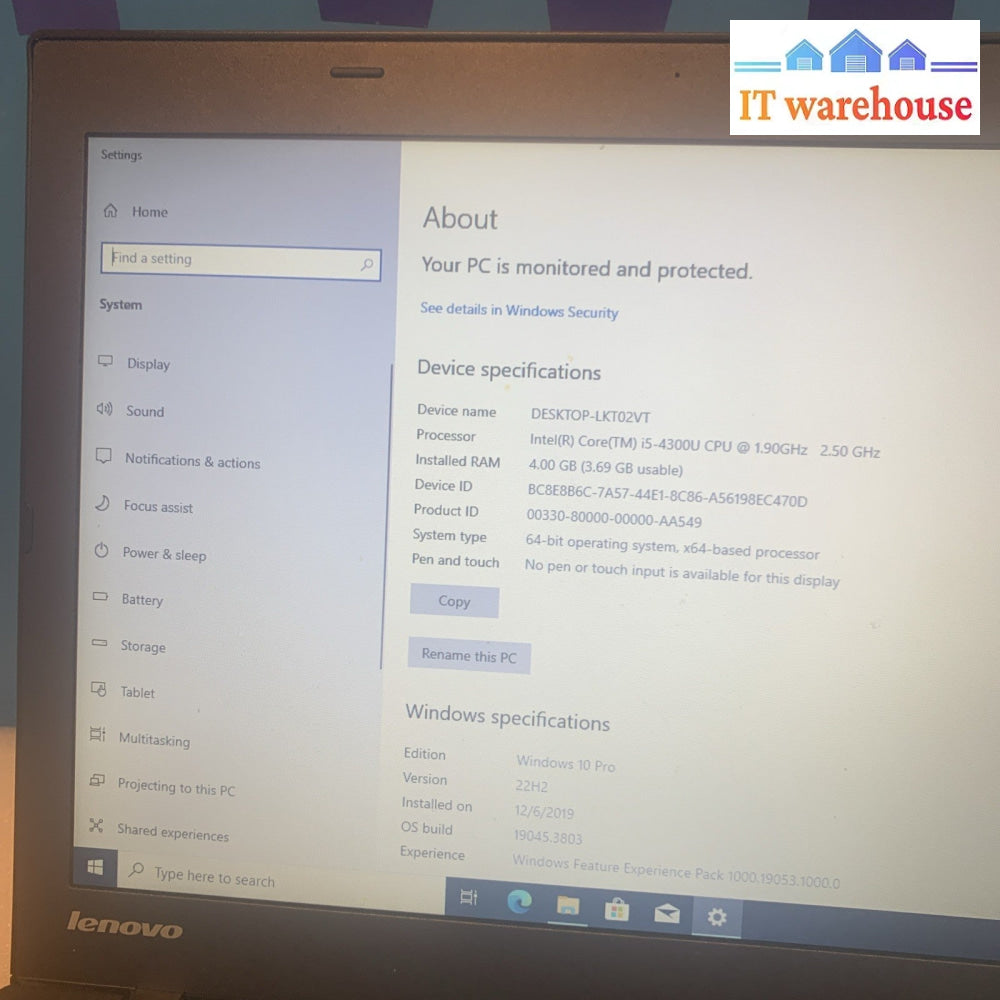 Nice ~ Lenovo ThinkPad T440 i5-4300U 4GB RAM 1TB Win 10 laptop
