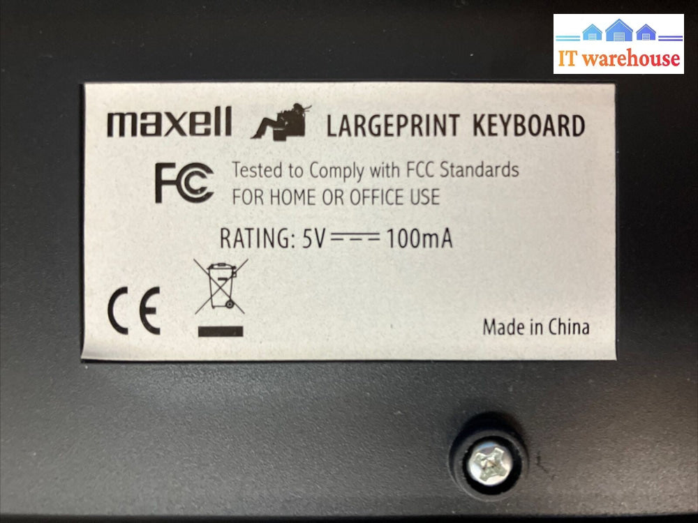 Nice Maxell Vision LargePrint Keyboard PC USB Wired Black Yellow Keys Computer ~