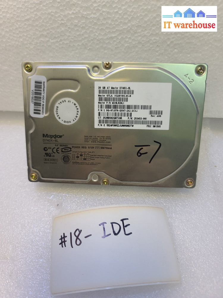 - (NICE) Maxtor D740X-6L 20GB 3.5" IDE HDD Ultra-ATA/133 7200 RPM 2MB
