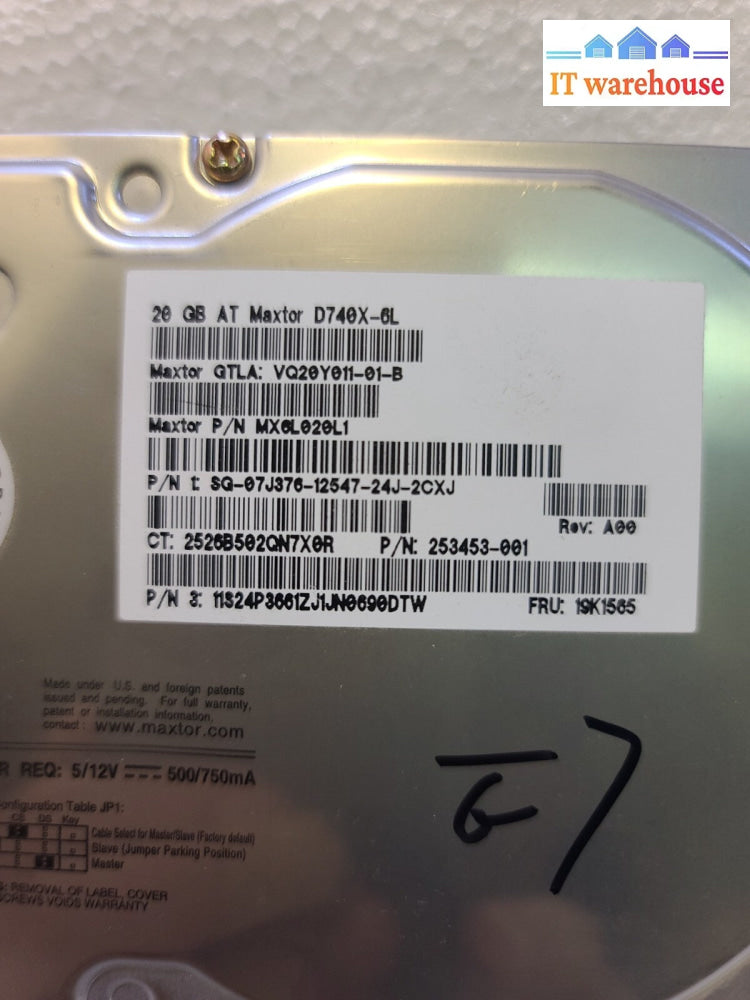 - (NICE) Maxtor D740X-6L 20GB 3.5" IDE HDD Ultra-ATA/133 7200 RPM 2MB