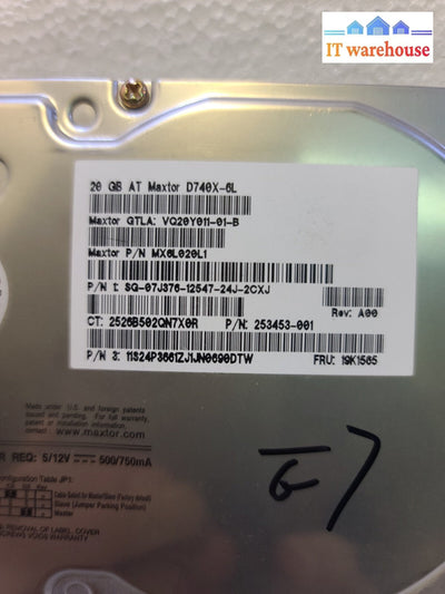 - (NICE) Maxtor D740X-6L 20GB 3.5" IDE HDD Ultra-ATA/133 7200 RPM 2MB