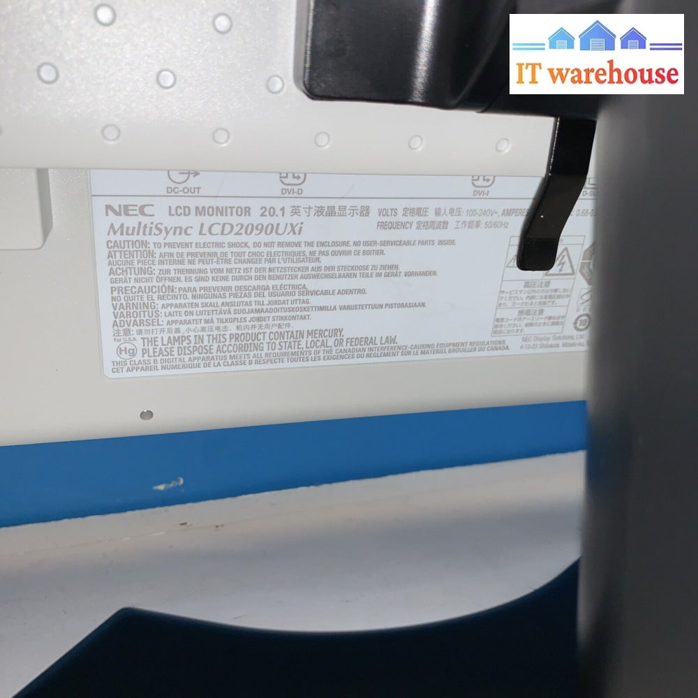 (Nice) NEC LCD2090UXI LCD Monitor W/Graphics Display Stand