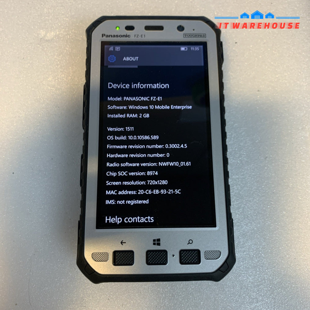 Nice ~ Panasonic Toughpad Rugged 5HD FZ-E1 SIM Mobile Phone Barcode Reader