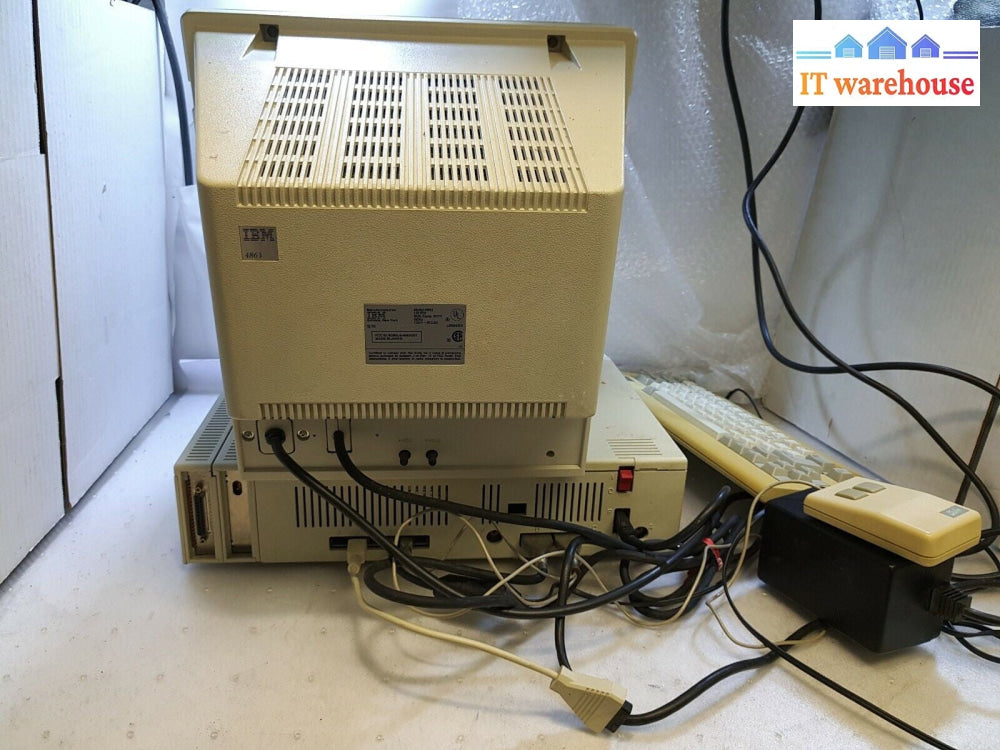 (Nice & Rare) Vintage 8088 IBM PCjr  4863 Computer +Monitor/Keyboard/Mouse/AC