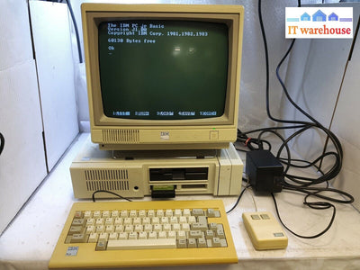 (Nice & Rare) Vintage 8088 Ibm Pcjr 4863 Computer + Monitor/Keyboard/Mouse/Ac