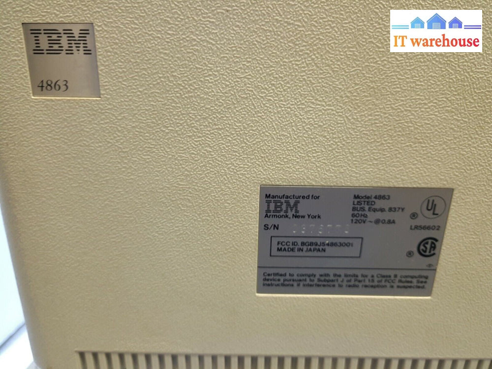 (Nice & Rare) Vintage 8088 IBM PCjr  4863 Computer +Monitor/Keyboard/Mouse/AC