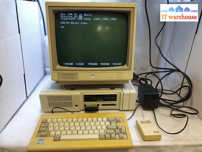 (Nice & Rare) Vintage 8088 IBM PCjr  4863 Computer +Monitor/Keyboard/Mouse/AC