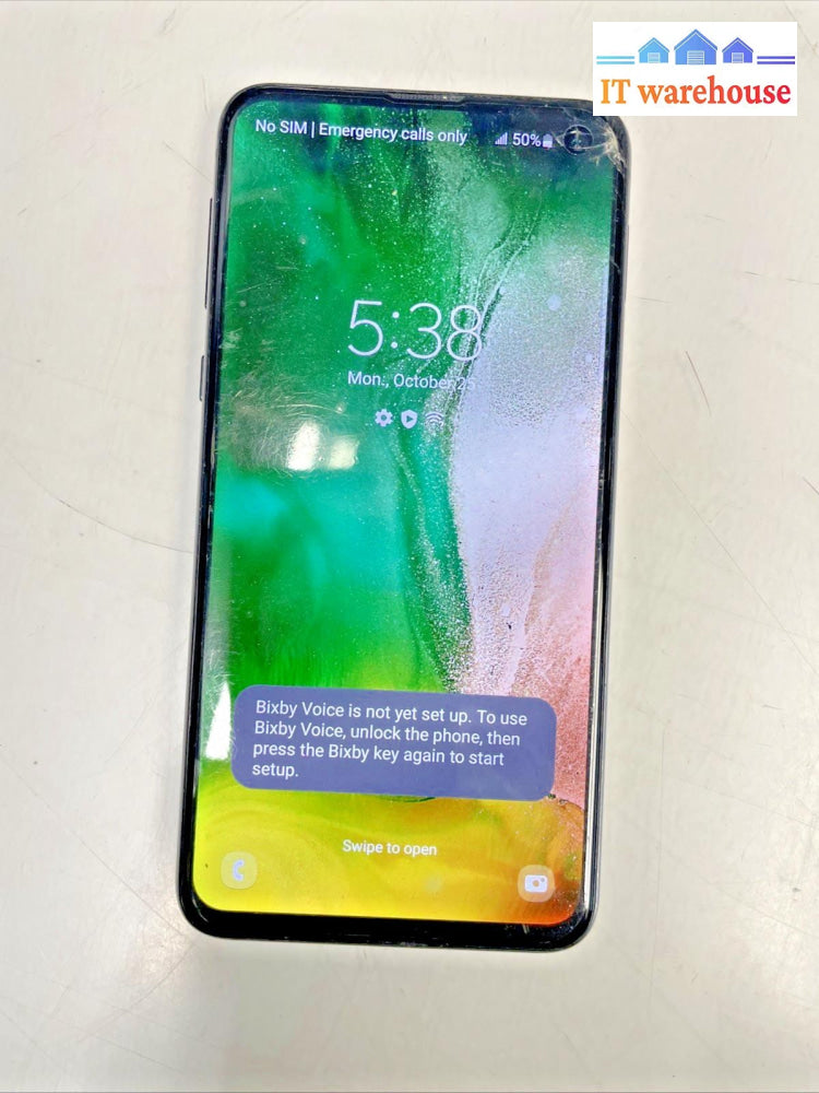Nice Smartphone Galaxy S10e 128GB Unlocked  with little crack  +