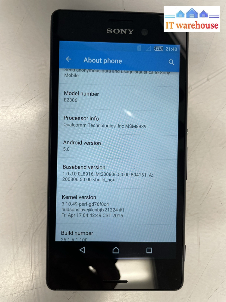 Nice Smartphone Xperia E2306 16G Unlocked TESTED  +
