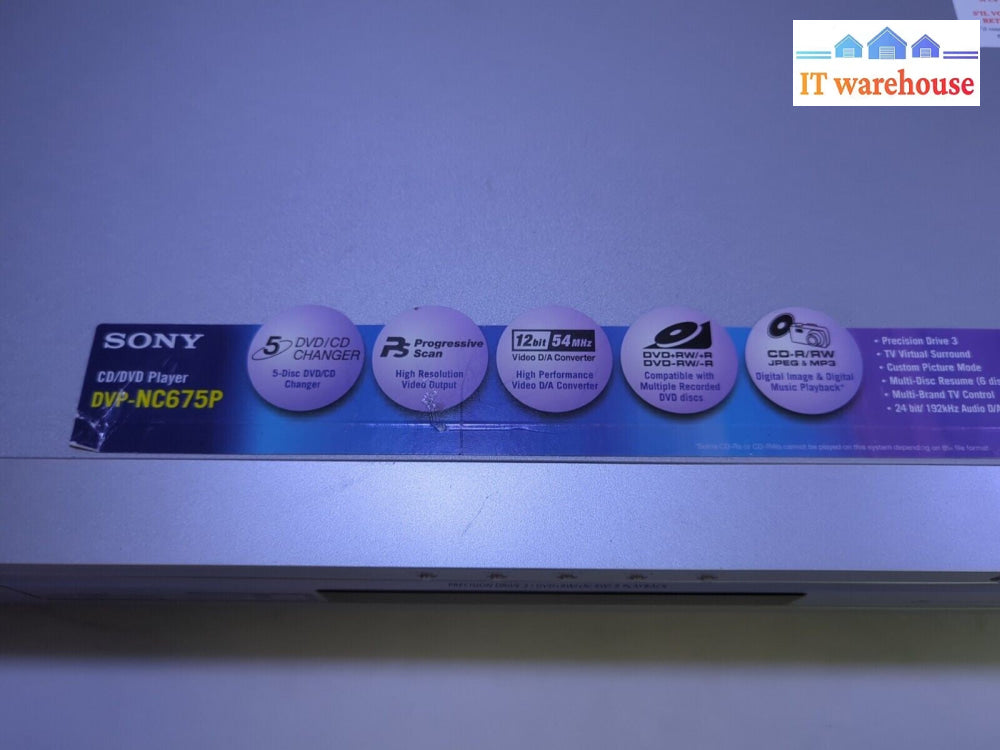 Nice ~ Sony DVP-NC675P CD DVD 5-Disc Player  (No Remote)-