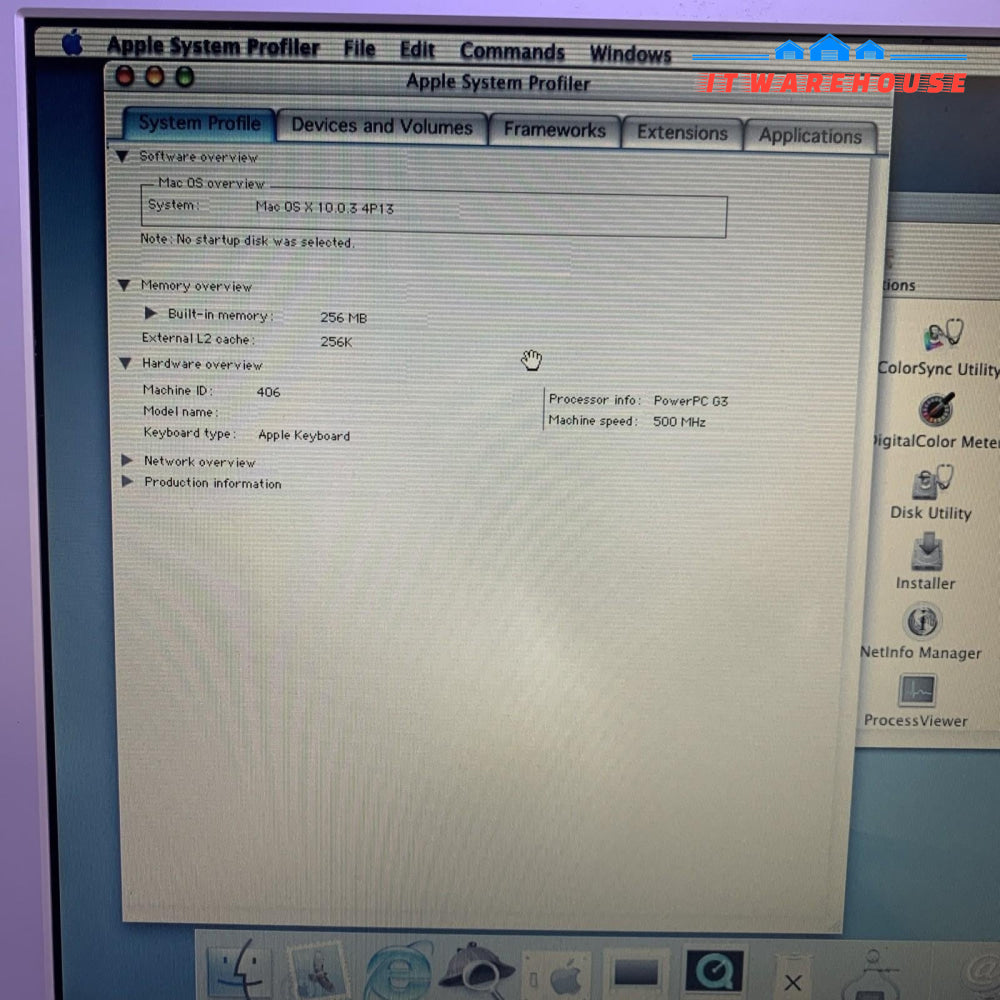 Nice ~ Vintage 2001 Apple iBook Laptop PowerPC G3 500MHz 256MB RAM (OS 9.1)