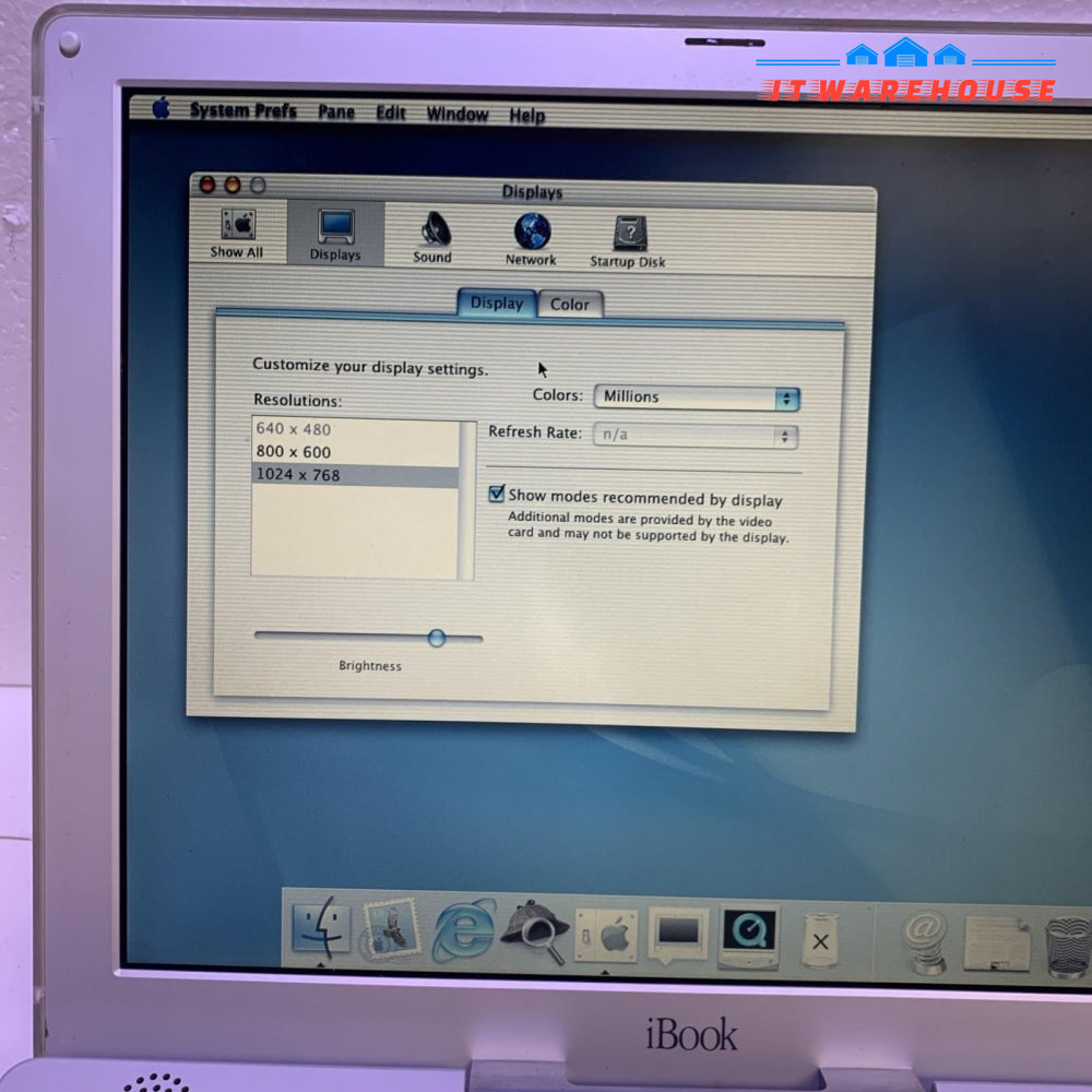 Nice ~ Vintage 2001 Apple iBook Laptop PowerPC G3 500MHz 256MB RAM (OS 9.1)
