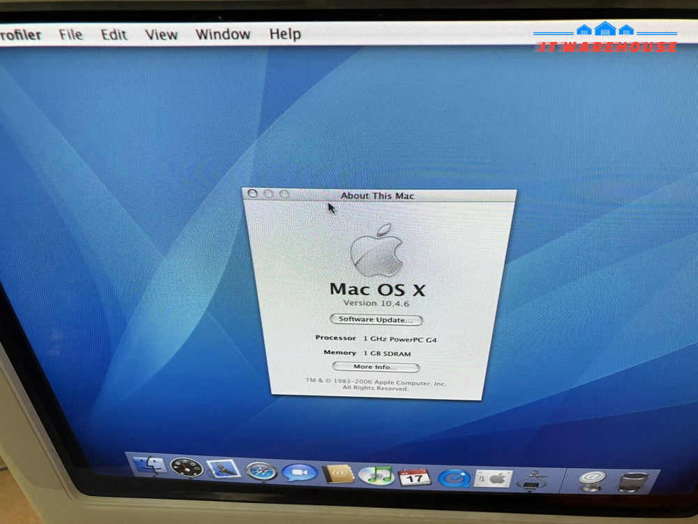 ~ (Nice) Vintage Apple Emac 2003 Powerpc G4 1Ghz 1Gb Ram 80Gb Hdd Wifi Os X 10.6