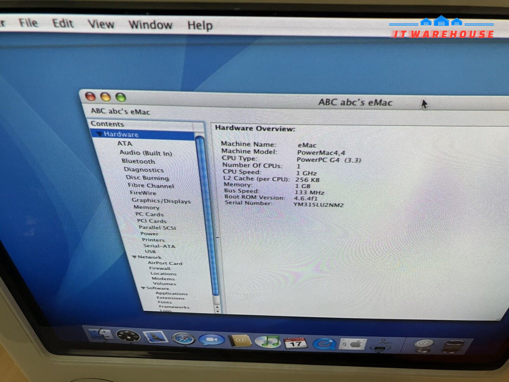 ~ (Nice) Vintage Apple Emac 2003 Powerpc G4 1Ghz 1Gb Ram 80Gb Hdd Wifi Os X 10.6