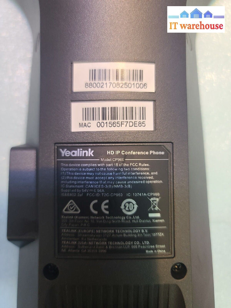 - (NICE) YEALINK CP960 OPTIMA HD IP CONFERENCE TOUCHSCREEN PHONE TESTED 
