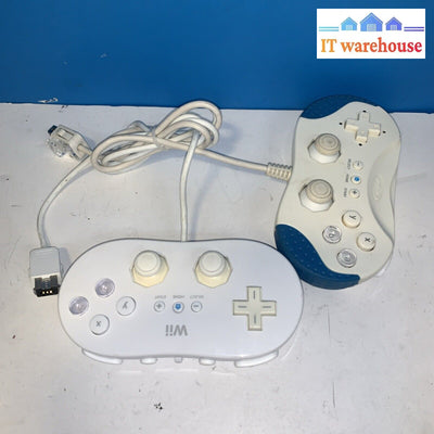Nintendo Wii Classic Wired White Controller RVL-005 & Intec controller