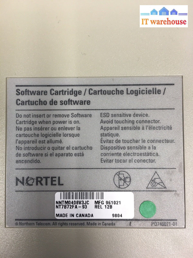 + Nortel Nt7B72Fa-93 Software Cartridge @@@