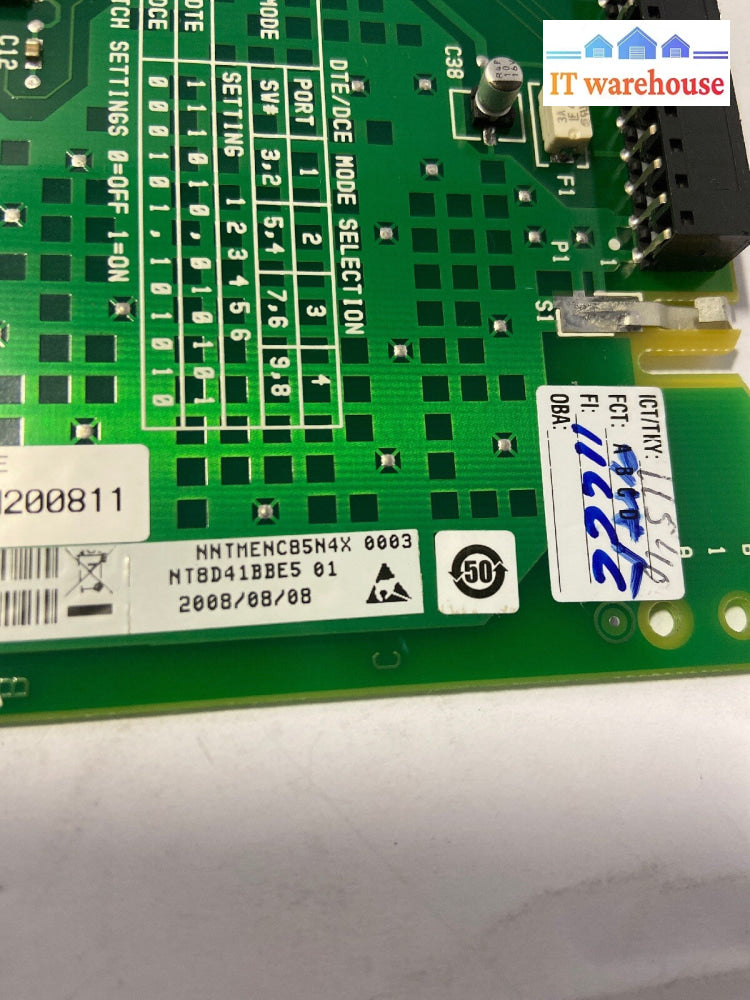 ～  Nortel Nt8d41bbe5 4-Port SDI Paddle Board Card