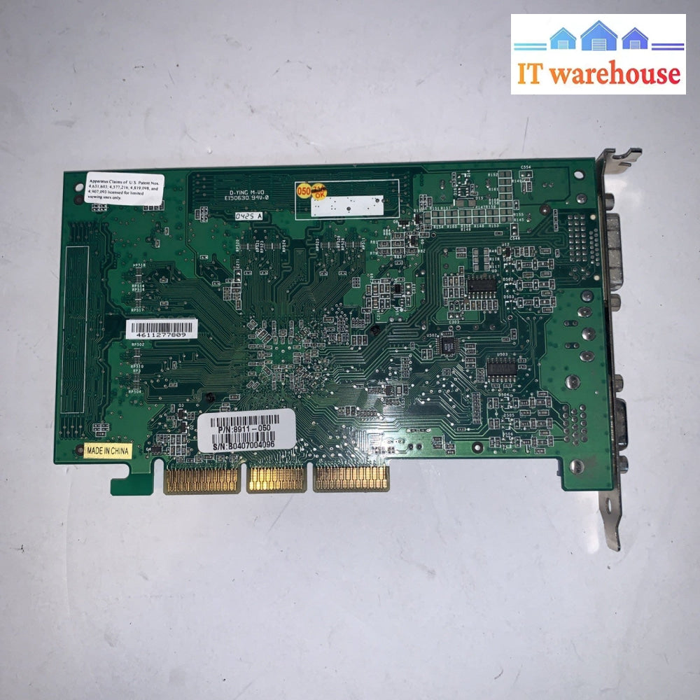 NVIDIA FX5200 8911-050 VER 200 128MB AGP VIDEO CARD