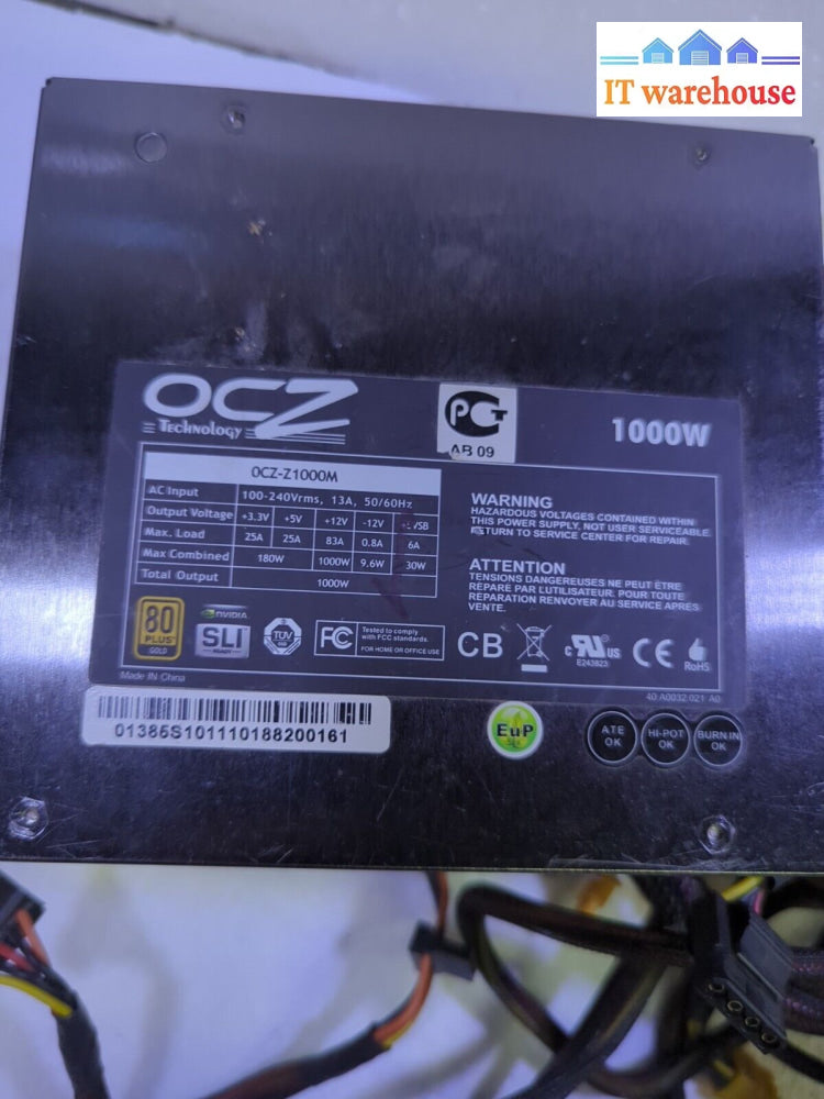 - Ocz Z1000M 1000W Gold Gaming Power Supply (2X 6 + 2 Pci-E 4 + 4/8 Pin Cpu) Tested