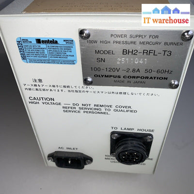 Olympus Bh2-Rfl-T3 High Pressure Mercury Burner Power Supply 100W