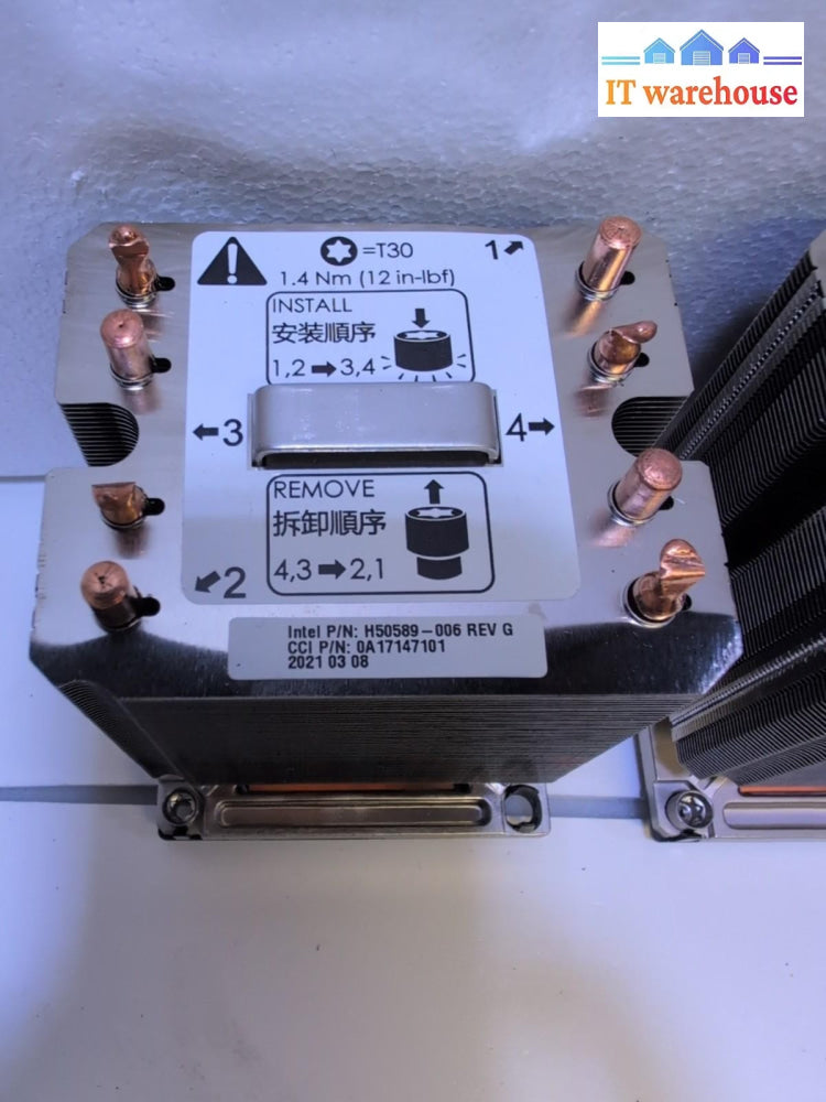 One Pair Intel Heatsink H50589-006 For S2600ST Server Board -