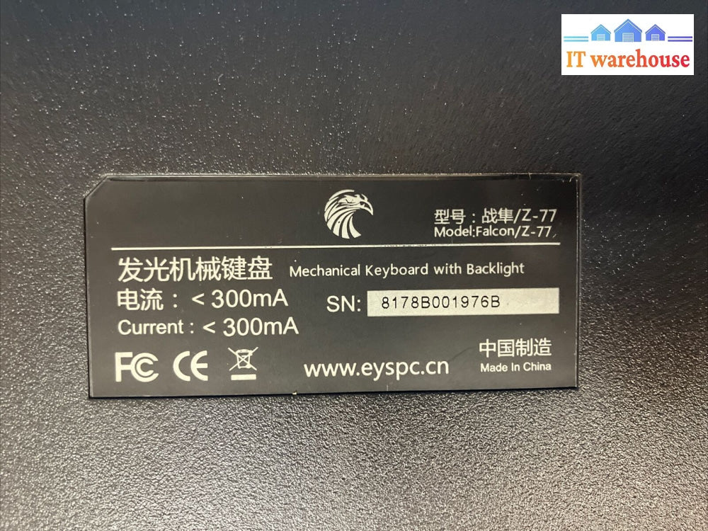(Open Box) Easterntimes Tech Falcon / Z-77 Mechanical Keyboard With Backlight ~