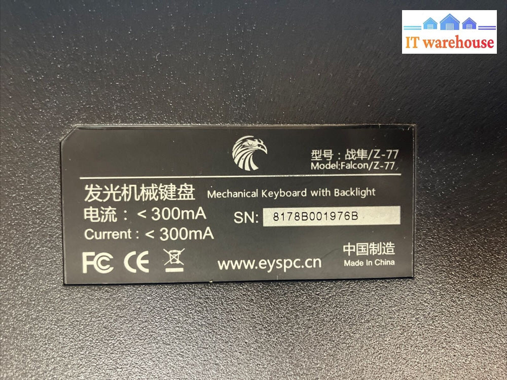 (Open Box) Easterntimes Tech Falcon / Z-77 Mechanical Keyboard With Backlight ~
