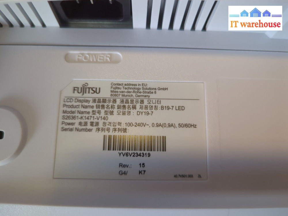 (Open Box) Fujitsu E19-7 LED 19" VGA DVI 1280 X 1024 Monitor With Stand