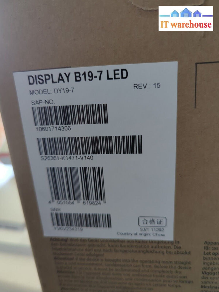 (Open Box) Fujitsu E19-7 LED 19" VGA DVI 1280 X 1024 Monitor With Stand