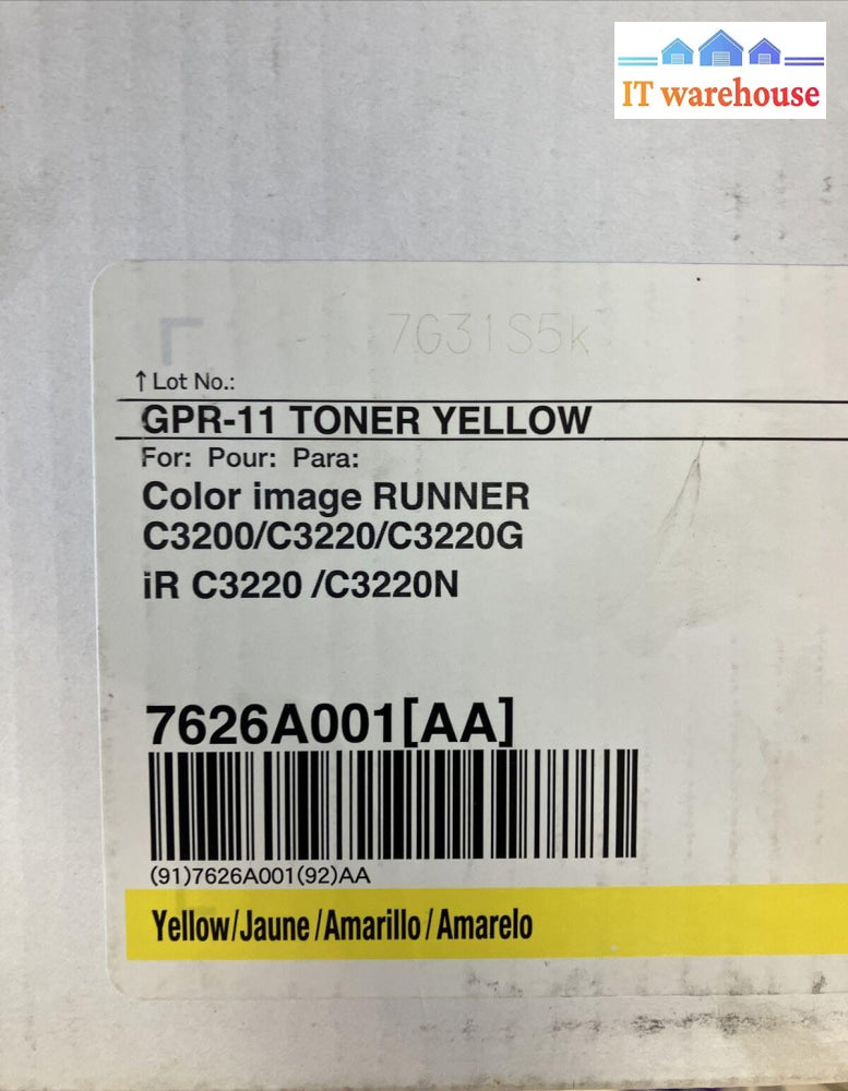 (Open Box) Gpr-11 Toner Yellow For C3200 / C3220G Ir C3220 C3220N 7626A001 ~