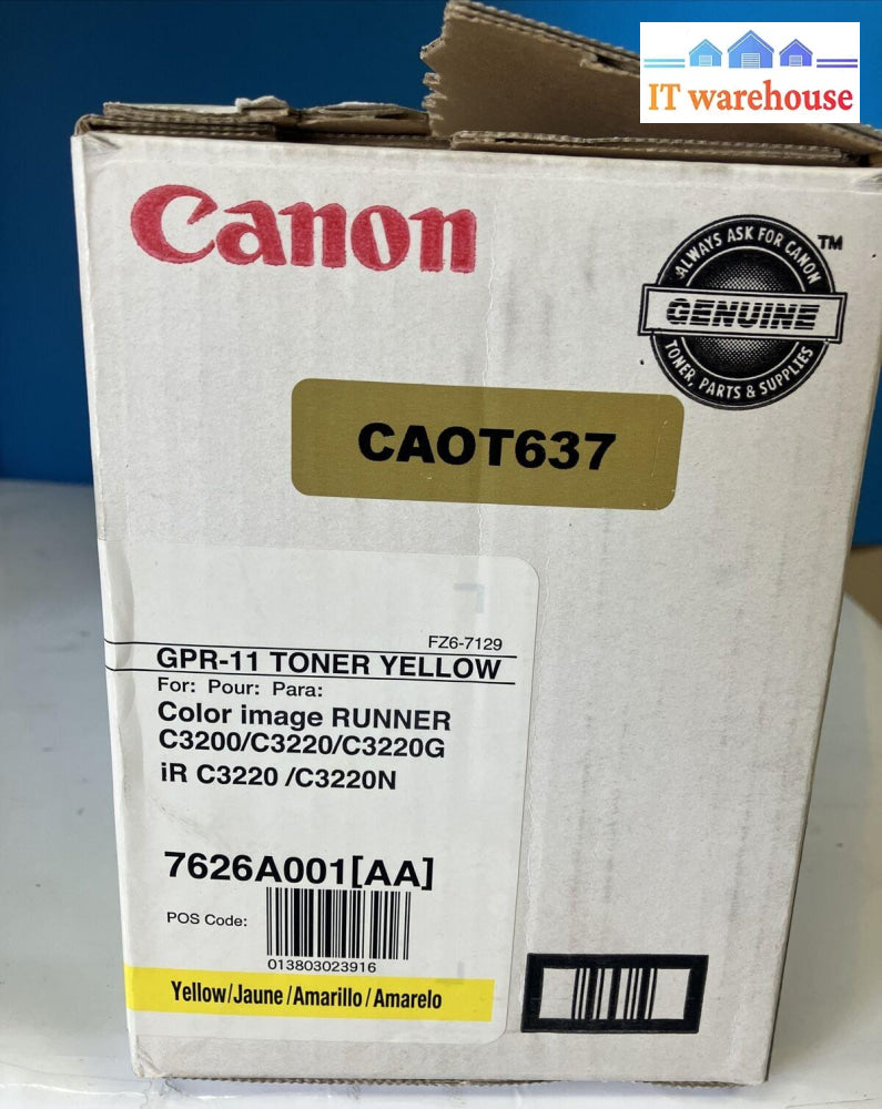 (Open Box) Gpr-11 Toner Yellow For C3200 / C3220G Ir C3220 C3220N 7626A001 ~