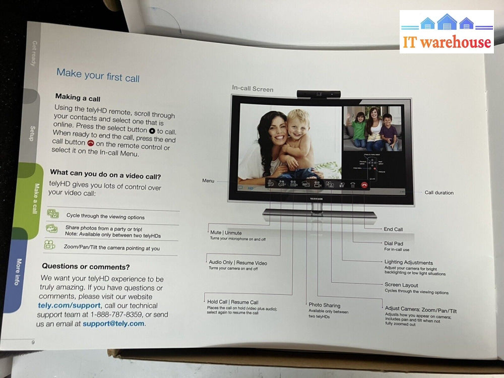 ~ (Open Box) Tely Labs TelyHD Skype HD Video Calling Webcam for Any HDTV
