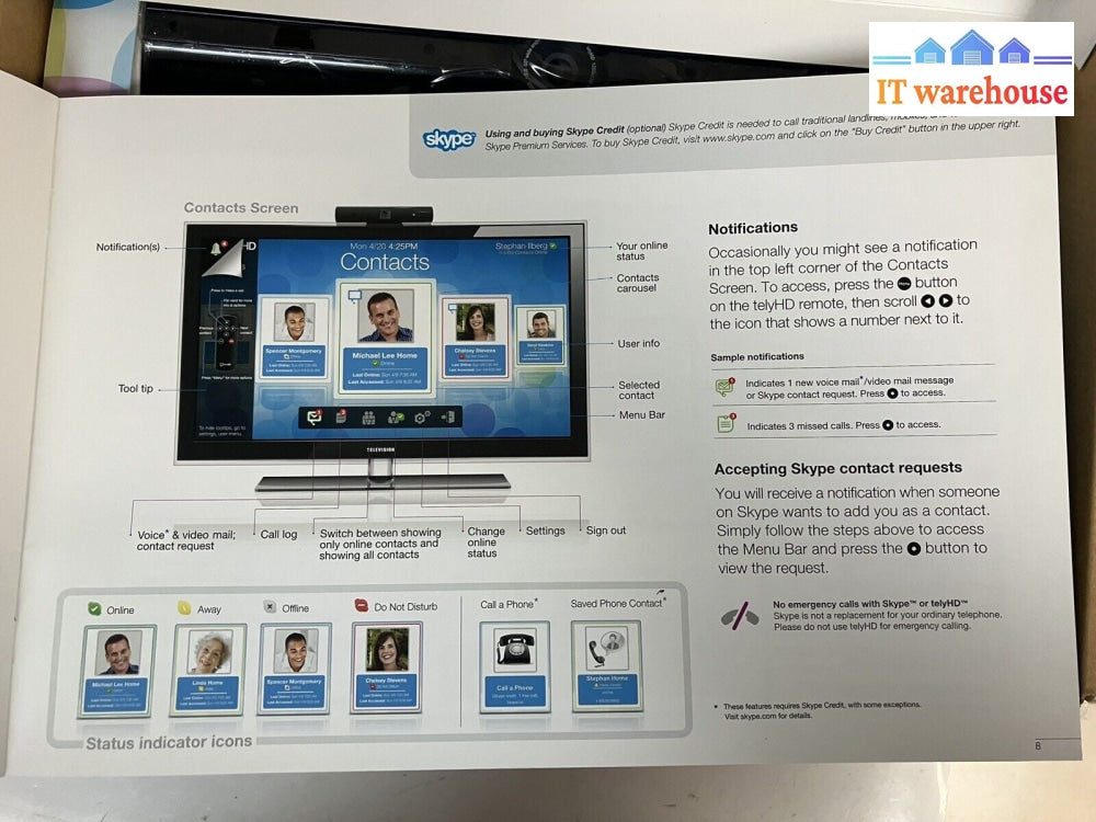 ~ (Open Box) Tely Labs TelyHD Skype HD Video Calling Webcam for Any HDTV