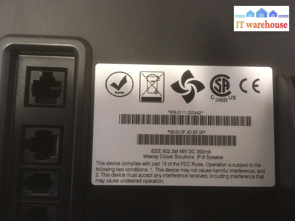 + Open Box Wesley Clover IP-8 Channel Speaker Mitel Turret stockbroker phone