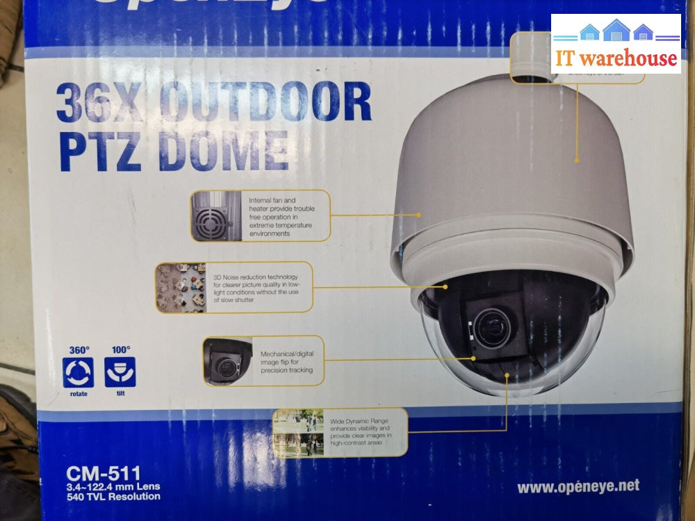 $ OpenEye 36X Outdoor PTZ Dome CM-511 IP66 rated weatherproof camera