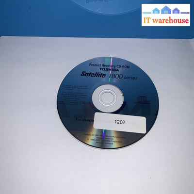 Operating System Windows Recovery CD for Toshiba Satellite 1800 Series