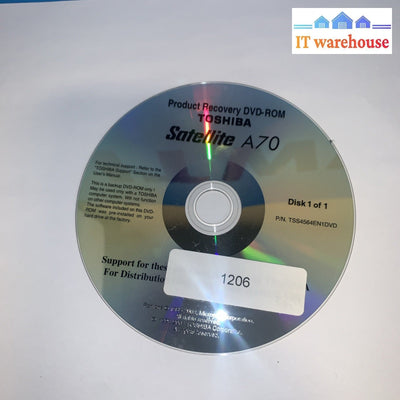 Operating System Windows  Recovery CD for Toshiba Satellite A70