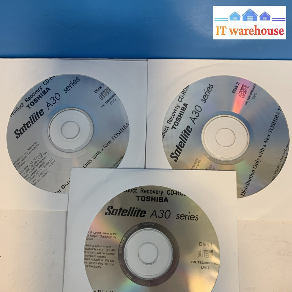 Operating System Windows Recovery CD for Toshiba SatelliteA30 series